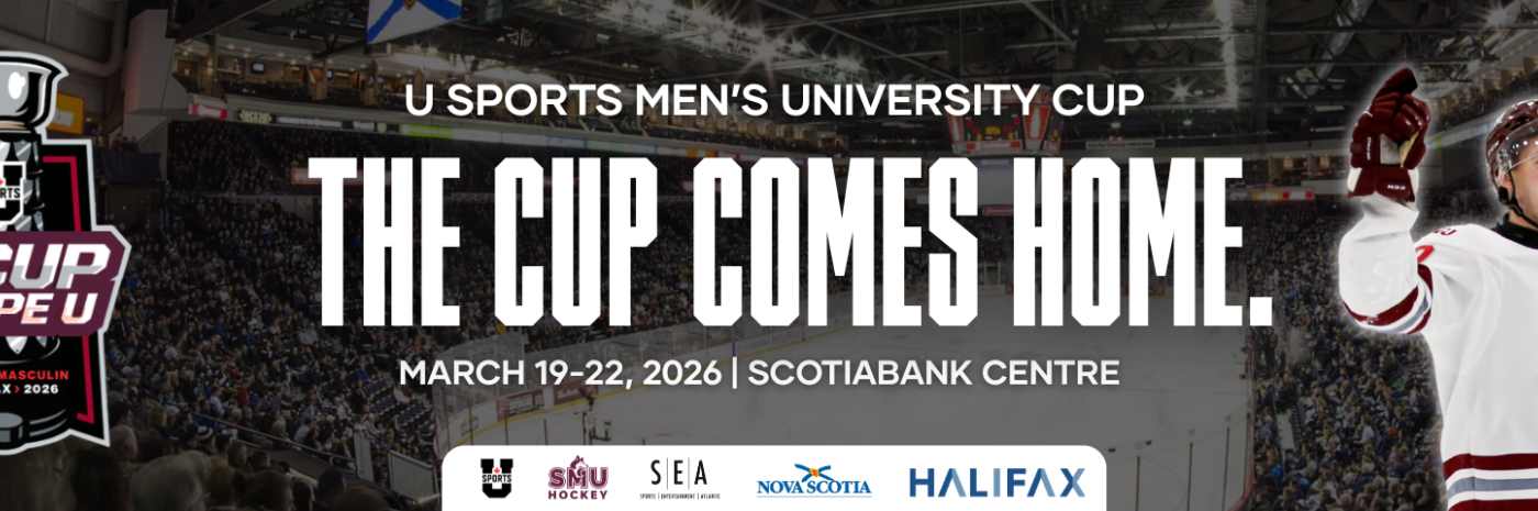 U-Sports Men's University Cup. March 19-22, 2026 Scotiabank Centre, Halifax.